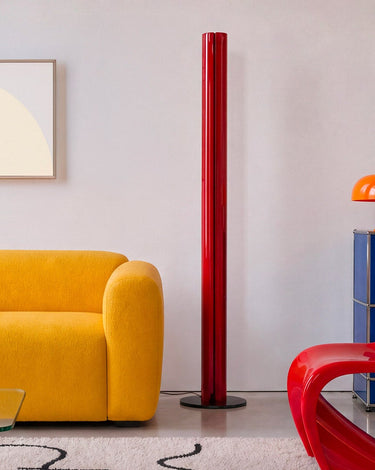 Artemide Megaron floor lamp in a colorful living room