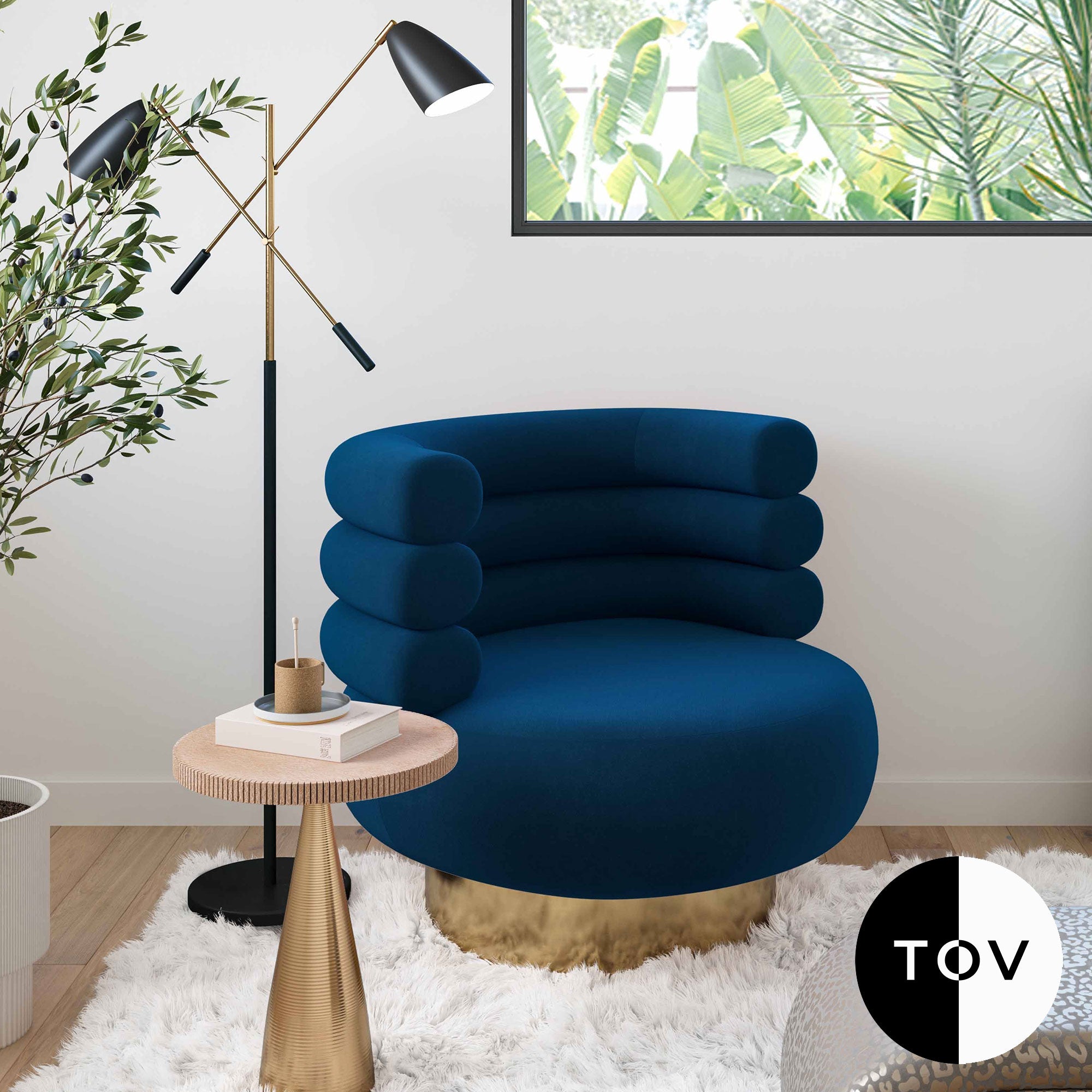 Akiko navy velvet 2025 chair