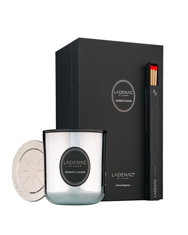 Ladenac Urban Senses Candle 200 g – Aromatic Lounge candle beside its black gift box