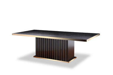 AX Talin Black Crocodile & Rosegold Dining Table