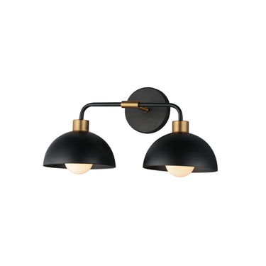 Maxim Lighting Thelonious 2-Light Wall Sconce Black/Natural Aged Brass