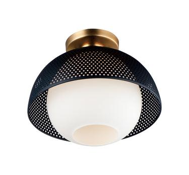 Maxim Lighting Perf Flush Mount Black/Satin Brass