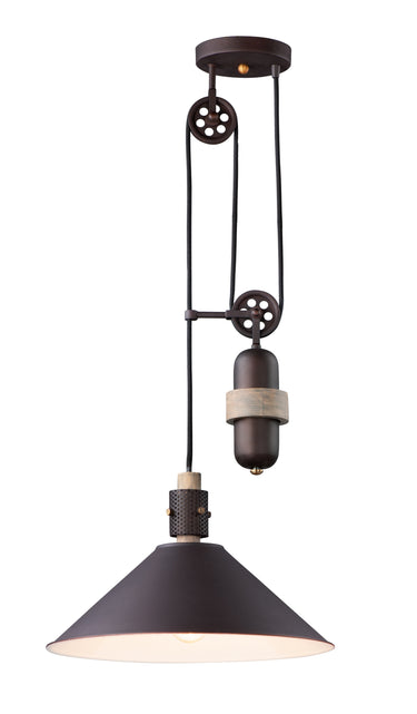 Maxim Lighting Tucson Pendant Oil Rubbed Bronze/Weathered Wood