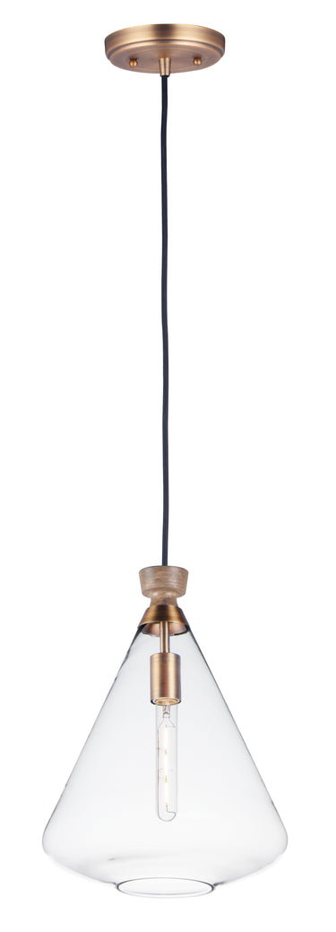 Maxim Lighting Abbott Pendant Weathered Oak/Antique Brass
