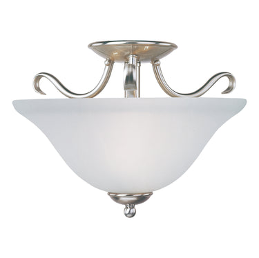 Maxim Lighting Basix 2-Light Semi-Flush Mount Satin Nickel