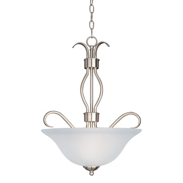 Maxim Lighting Basix 3-Light Invert Bowl Pendant Satin Nickel