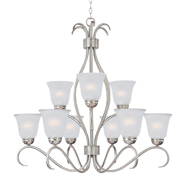 Maxim Lighting Basix 9-Light Chandelier Satin Nickel