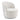 Finesse Decor Luxe Elegance Swivel Accent Chair - White with Chrome Back Detail
