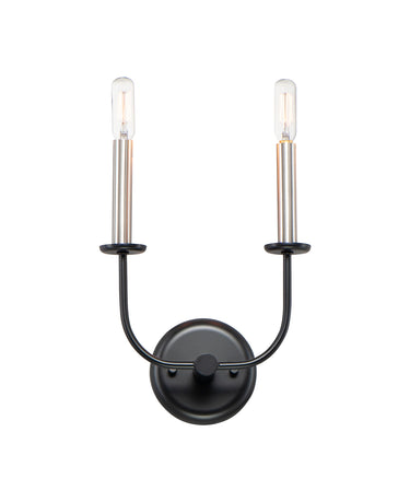 Maxim Lighting Wesley 2-Light Wall Sconce Black/Satin Nickel