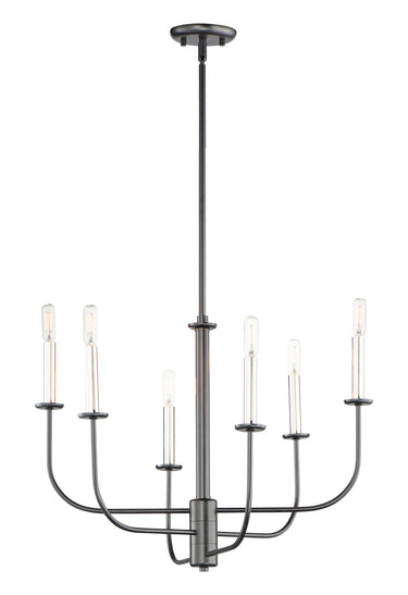 Maxim Lighting Wesley 6-Light Chandelier Black/Satin Nickel
