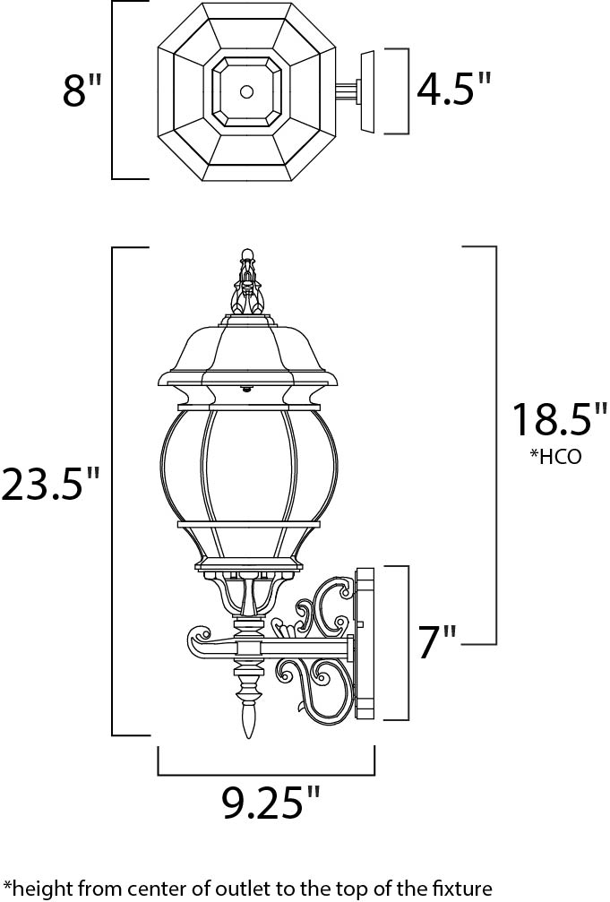 Maxim Crown Hill 3-Light Outdoor Wall Lantern