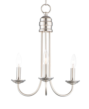 Maxim Lighting Logan 3-Light Candle Chandelier Satin Nickel