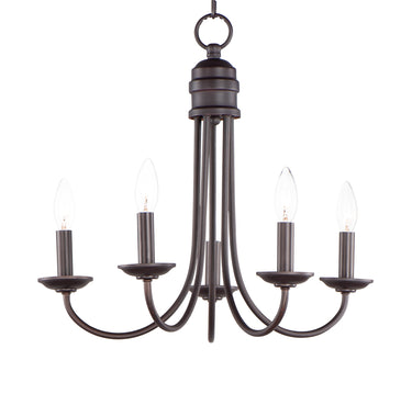 Maxim Lighting Logan 5-Light Candle Chandelier Oil Rubbed Bronze