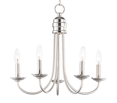 Maxim Lighting Logan 5-Light Candle Chandelier Satin Nickel