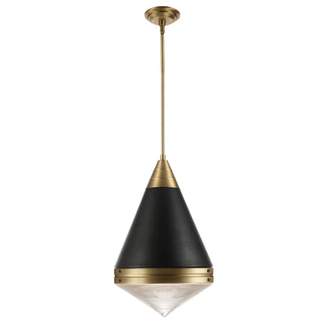 Maxim Lighting Hargreaves Pendant Black/Natural Aged Brass