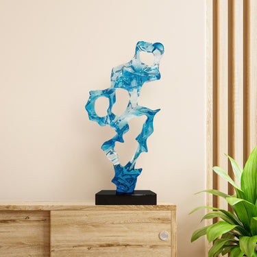 Finesse Decor Clear Blue Resin Sculpture