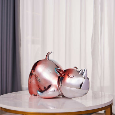 Finesse Decor Red and Blue Chrome Rhino
