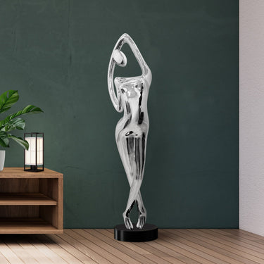 Finesse Decor Chrome Woman Sculpture