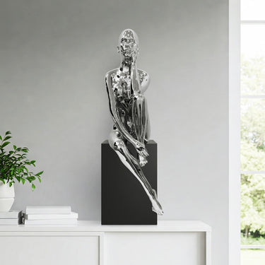Finesse Decor Antoinette Doll Sculpture with Base Chrome