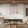 Finesse Decor Steel and Ropes 8 Light Chandelier Black