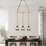 Finesse Decor Wood and Ropes 3 Light Chandelier Black