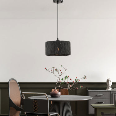 Finesse Decor Steel and Ropes with Shade Pendant Black