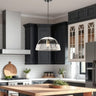 Finesse Decor Iron and Ropes 1 Light 14" Diam Pendant Black and Cream