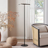 Finesse Decor Floor Lamp Satin Black Iron & Wood