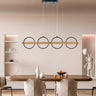 Finesse Decor Chandelier 4 Circles Satin Black & Wood