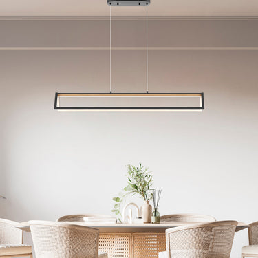 Finesse Decor Chandelier Satin Black & Wood