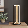 Finesse Decor Table Lamp Satin Black & Wood