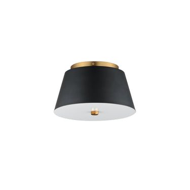 Maxim Lighting Miles 11" LED Flush Mount Black/Natural Aged Brass