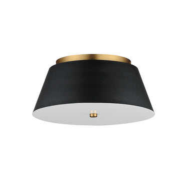 Maxim Lighting Miles 16" LED Flush Mount Black/Natural Aged Brass