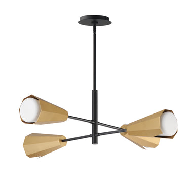 Maxim Lighting Rizzo 4-Light Chandelier Black/Antique Brass