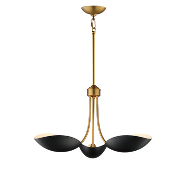 Maxim Lighting Maris 3-Light Pendant Black/Natural Aged Brass