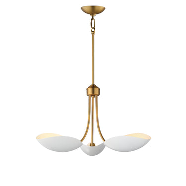 Maxim Lighting Maris 3-Light Pendant White/Natural Aged Brass