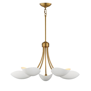 Maxim Lighting Maris 5-Light Chandelier White/Natural Aged Brass