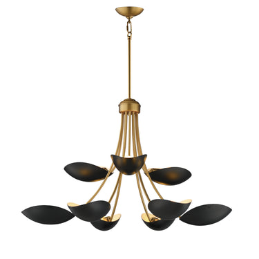 Maxim Lighting Maris 9-Light Chandelier Black/Natural Aged Brass