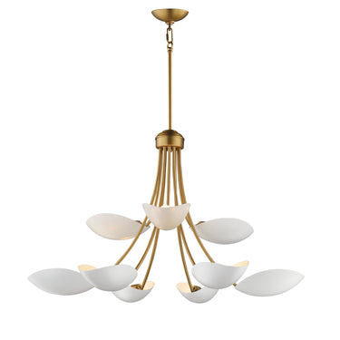Maxim Lighting Maris 9-Light Chandelier White/Natural Aged Brass