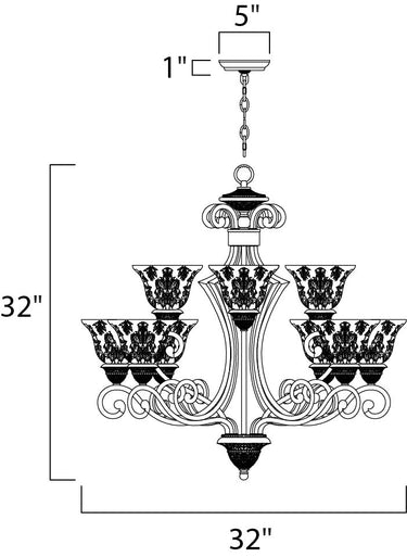 Maxim Lighting Symphony 9-Light Chandelier Oil Rubbed Bronze