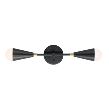 Maxim Lighting Lovell 2-Light Wall Sconce with LED Bulbs Black/Satin Brass