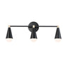 Maxim Lighting Lovell 3-Light Bath Vanity with LED Bulbs Black/Satin Brass
