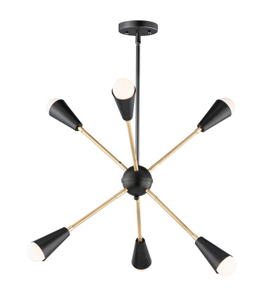 Maxim Lighting Lovell 6-Light Pendant Black/Satin Brass