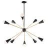 Maxim Lighting Lovell 10-Light Pendant with LED Bulbs Black/Satin Brass