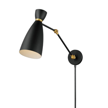 Maxim Lighting Carillon Articulating Wall Sconce Black/Satin Brass