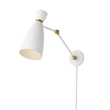 Maxim Lighting Carillon Articulating Wall Sconce White/Satin Brass