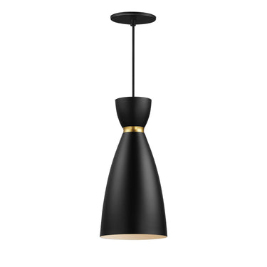 Maxim Lighting Carillon Elongated Mini Pendant Black/Satin Brass