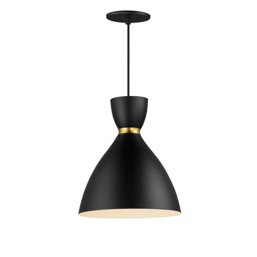 Maxim Lighting Carillon 11" Mini Pendant Black/Satin Brass