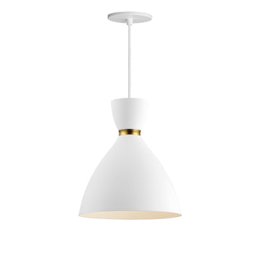 Maxim Lighting Carillon 11" Mini Pendant White/Satin Brass