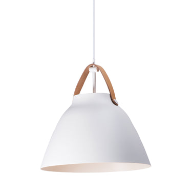 Maxim Lighting Nordic Pendant Tan Leather/White